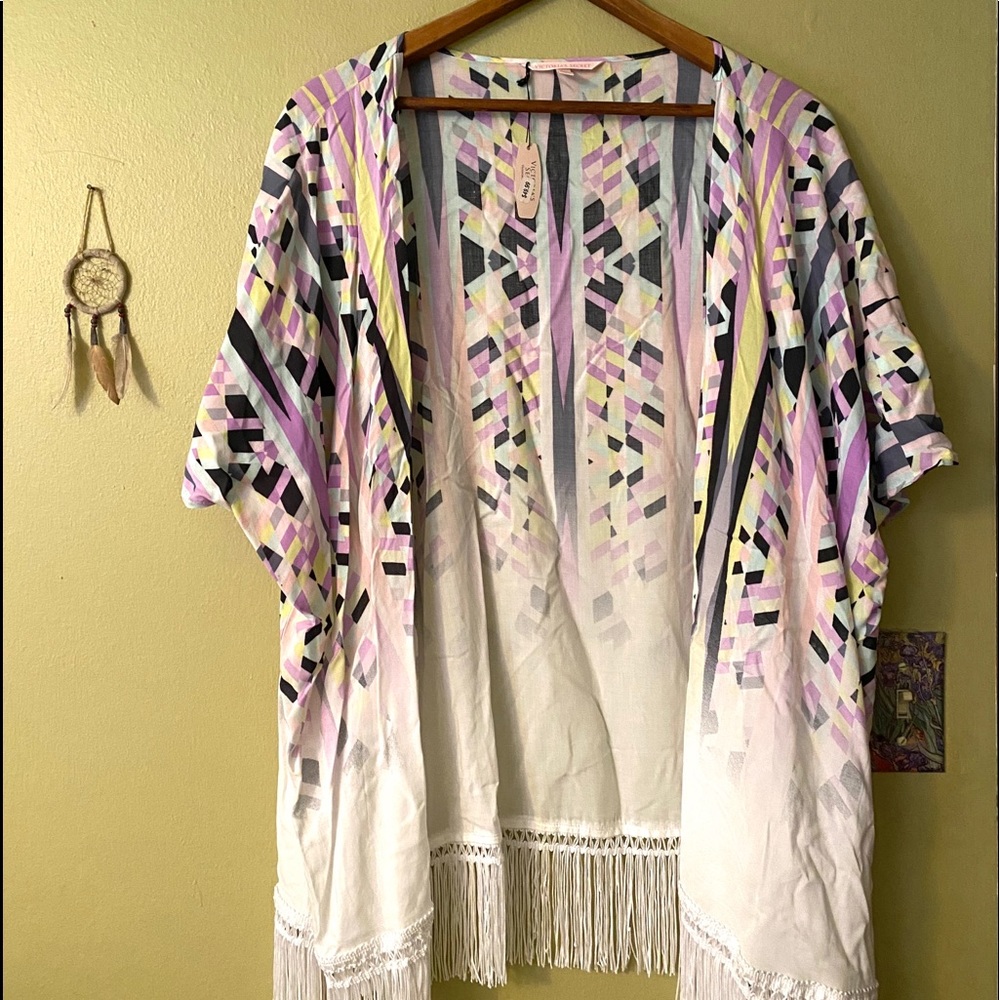 Victoria’s Secret Kimono / Geo-print Swim Cover Up